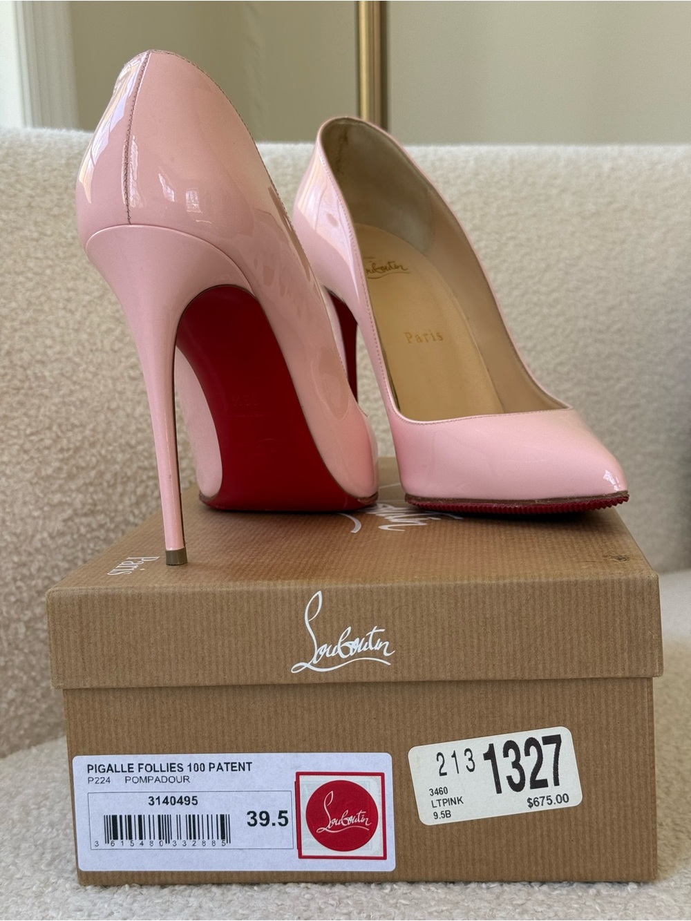 Christian Louboutin Pigalle Follies 100 Patent Pumps in Pompadour Pink